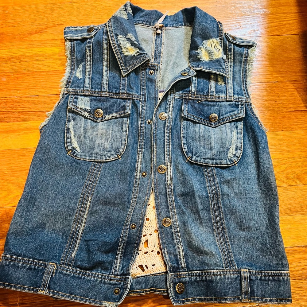 Free people denim vest